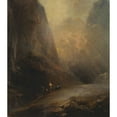 thumbnail image 2 of Elias Martin 15x17 Black Ornate Wood Framed Double Matted Museum Art Print Titled - Mountain Landscape with Banditti, 2 of 5