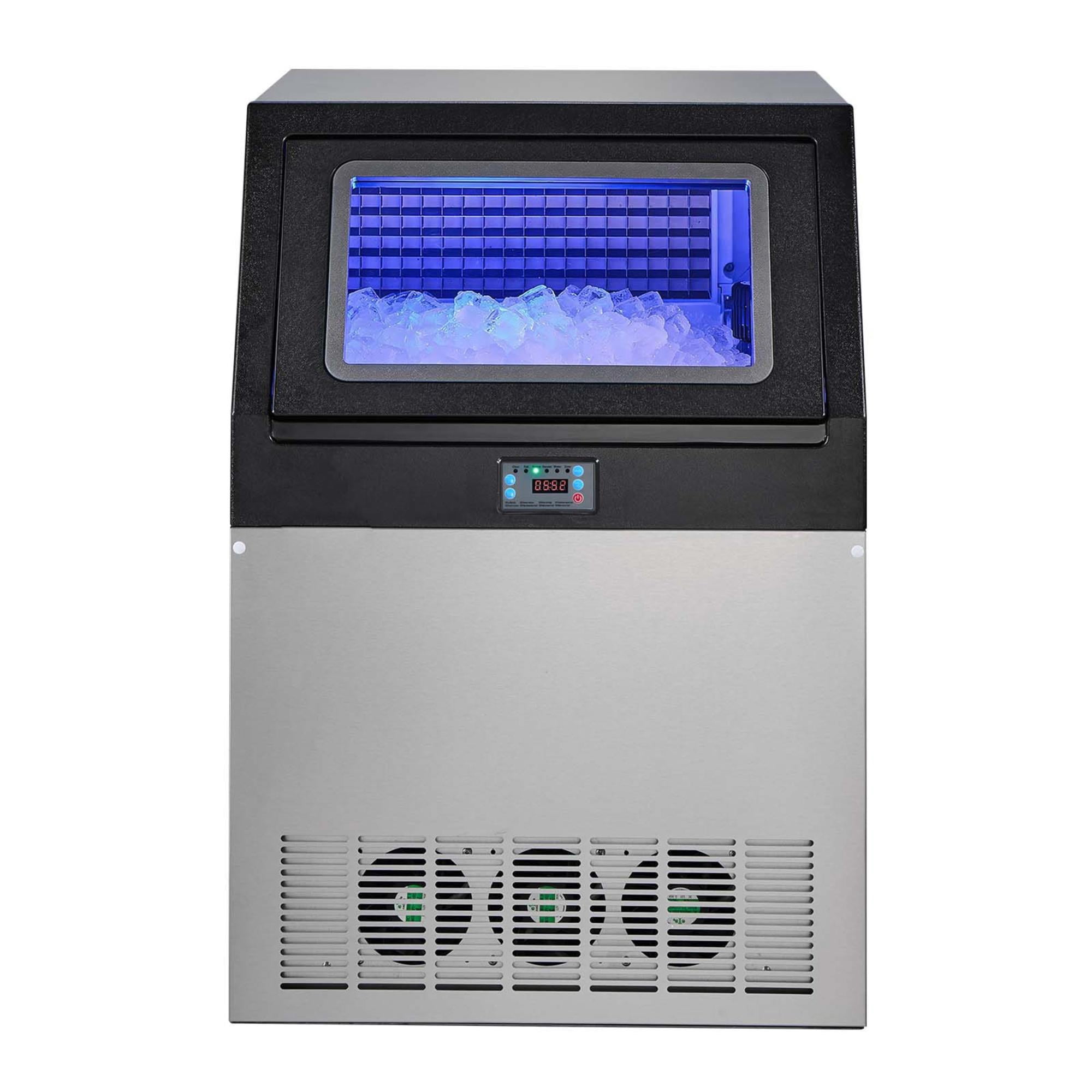 Commercial Ice Maker, 440 lbs/24H, 85 lbs Storage, Under Counter Freestanding Stainless Steel Ice Machine with LED Display & Self-Cleaning