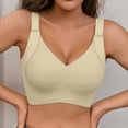 thumbnail image 2 of Alun Push up Seamless Bras for Women Wireless Supportive Anti-Sagging No Underwire Plunge Bra Fashion Texture Design Full Coverage Beauty Back Soft Comfort Bralettes Beige L, 2 of 4