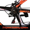 thumbnail image 6 of Full Suspension Mountain Bike Eurobike E7 18 inch Frame 27.5 Inch Wheels 21 Speed Shifter Disc Brakes Full Suspension Aldult for Mens Bicycle 3-Spoke Orange, 6 of 7