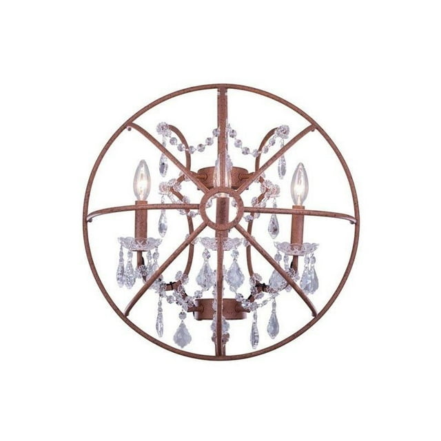 Elegant Lighting Geneva Transitional 3 Light Royal Cut Crystal Wall Sconce