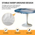 thumbnail image 6 of Blue Gold Marble Elastic Fitted Round Table Cover Abstract Modern Texture Waterproof Outdoor Tablecloth for Holiday Party, Picnic, Patio & Dining Fits Tables Up to 36"-44", 6 of 8