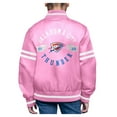 thumbnail image 2 of Youth-Starter  Pink Oklahoma City Thunder Printed Logo Varsity Satin Full-Snap Jacket, 2 of 2