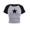 thumbnail image 2 of Girls T Shirts Raglan Sleeve Cute Print Lightweight Boyfriend Fit Tee Top Girls Tops Grey 12-13 Years, 2 of 3