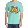 thumbnail image 2 of Wild Bobby, Colorful Rainbow Paint Love, Streetwear, Garment-Dyed Washed Look Short Sleeve T-Shirt, Mint, Large, 2 of 3