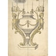 thumbnail image 2 of Henry Holland 18x24 Black Ornate Framed Double Matted Museum Art Print Titled: Candelabrum in the Form of an Urn Clasped by Carytides and Candle Branches (1760-1806), 2 of 5