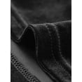 thumbnail image 5 of INSPIRE CHIC Women's Boat Neck Long Sleeve Off Shoulder Cropped Velvet Blouse XS Black, 5 of 6