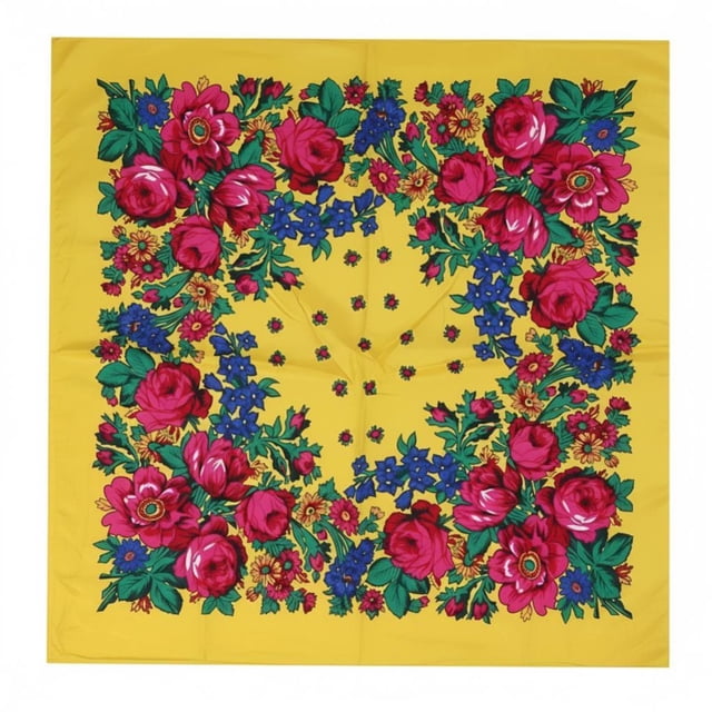 Abbraccia Pañuelo étnico floral para mujer, estampado ruso, cuadrado, cálido y protector