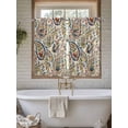 thumbnail image 4 of Paisley Flower Bathroom Window Curtain, Spring Watercolor Vintage Floral Leaf Plant Light Filtering Coffee Kitchen Curtains, Bedroom Living Room Curtains 2 Panel 84"x45", 4 of 6