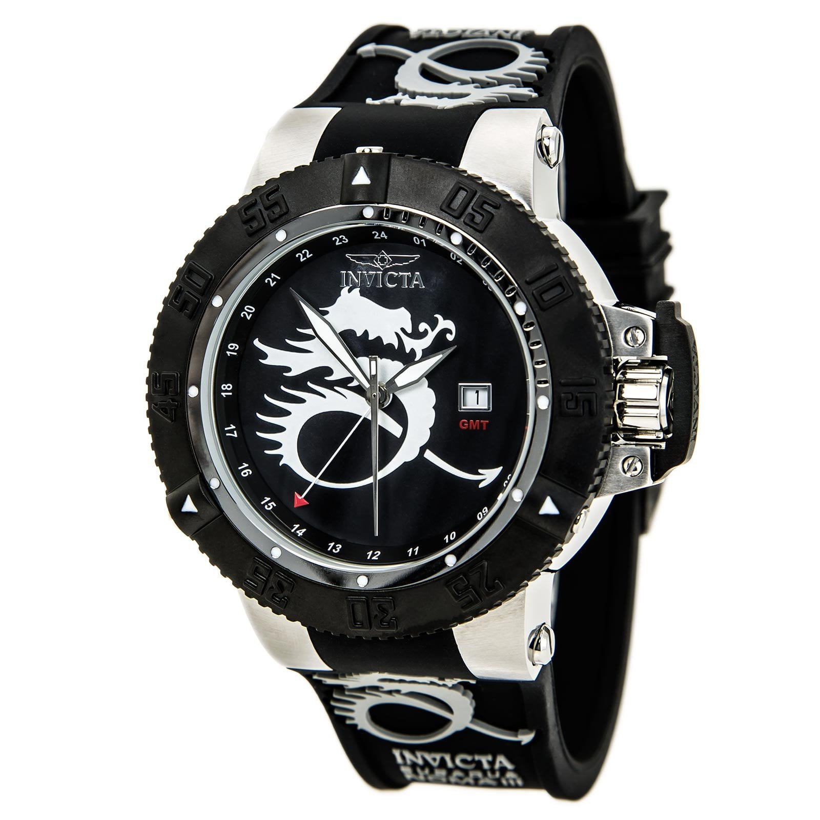 Invicta Men's 13915 Subaqua Noma Black Bezel Black Dial Rubber Strap GMT Dive Watch
