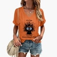 thumbnail image 2 of Trendfront Womens Funny Cat Graphic Tee Fashion V Neck Short Sleeve Tops Summer T Shirts Casual Slogan Print Weekend Relaxed Pullover Shirt, 2 of 5