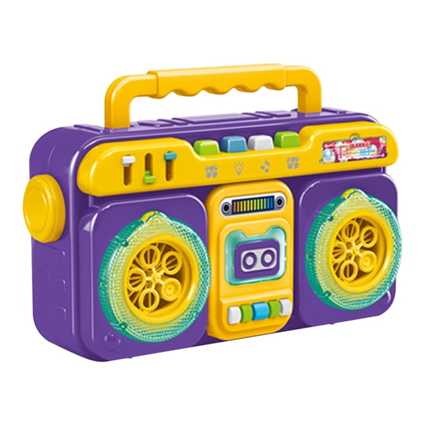 Máquina de burbujas de Radio eléctrica para niños, iluminación de música, grabadora de diez agujeros, juguetes de burbujas Wmkox8yii shdjk6682