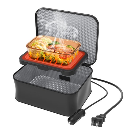 TN TONNY Mini Portable Oven,12V /110V Electric Lunch Box Personal Food Warmer Microwave Heated Lunch Box Portable Lunch Totes for Office/Home/Truck/Outdoor