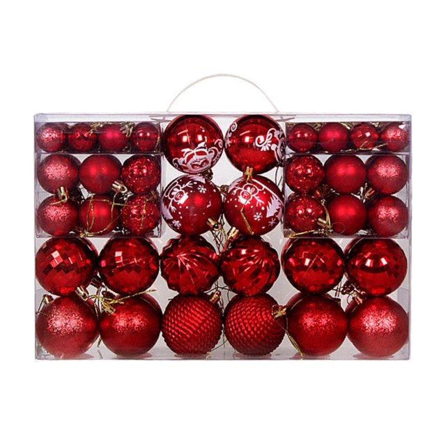 Christmas Ornaments Pack of 100 Plastic Christmas Baubles Christmas Bauble Ornaments Christmas Tree Ornaments Tree Decorations Christmas Tree Baubles Set for Christmas Decoration Wedding Birthday Chr