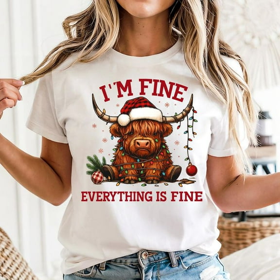 Christmas Lights Cow Unisex T-shirt, Sizes S-5XL - Gategoo