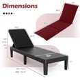 thumbnail image 3 of Costway Chaise Longue de Patio Fauteuil Inclinable avec Dossier Réglable à 3 Positions et Coussin Rouge, 3 of 8