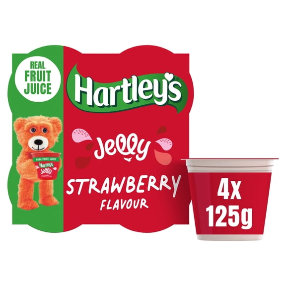 Hartley's Strawberry Flavour Jelly 4 x 125g, Imported from Britain