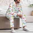 thumbnail image 7 of Susaid Happy Easter Rabbit Print Men's Long Sleeve Pajama Set, Two-Piece Button-Down Loungewear PJs Set, Comfortable Sleepwear for Relaxation-XX-Large, 7 of 7