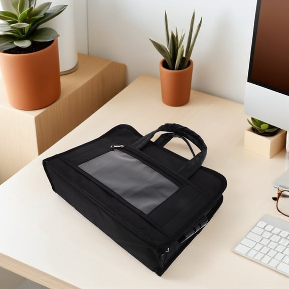 YOSADIER Black Oxford Cloth Security Briefcase with Combination Lock and Comfortable Handles