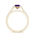 thumbnail image 3 of 925 Sterling Silver 1.50 CT Amethyst Halo Ring, Moissanite Engagement Ring in Rose Rose Gold Plated| Oval February Birthstone Wedding Ring, Birthday, Anniversary, Wedding Jewelry, Ring Size 10, 3 of 4