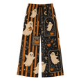 thumbnail image 4 of JIAYUE Women Halloween Pants Casual Graphic Printed Drawstring Waist Wide Leg Long Bottoms for Outdoor Sport Street Wear, 4 of 5
