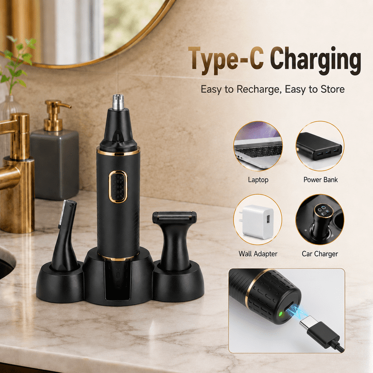 Taylarm 3-in-1 Nose & Eyebrow Trimmer, Rechargeable, Waterproof photo 3