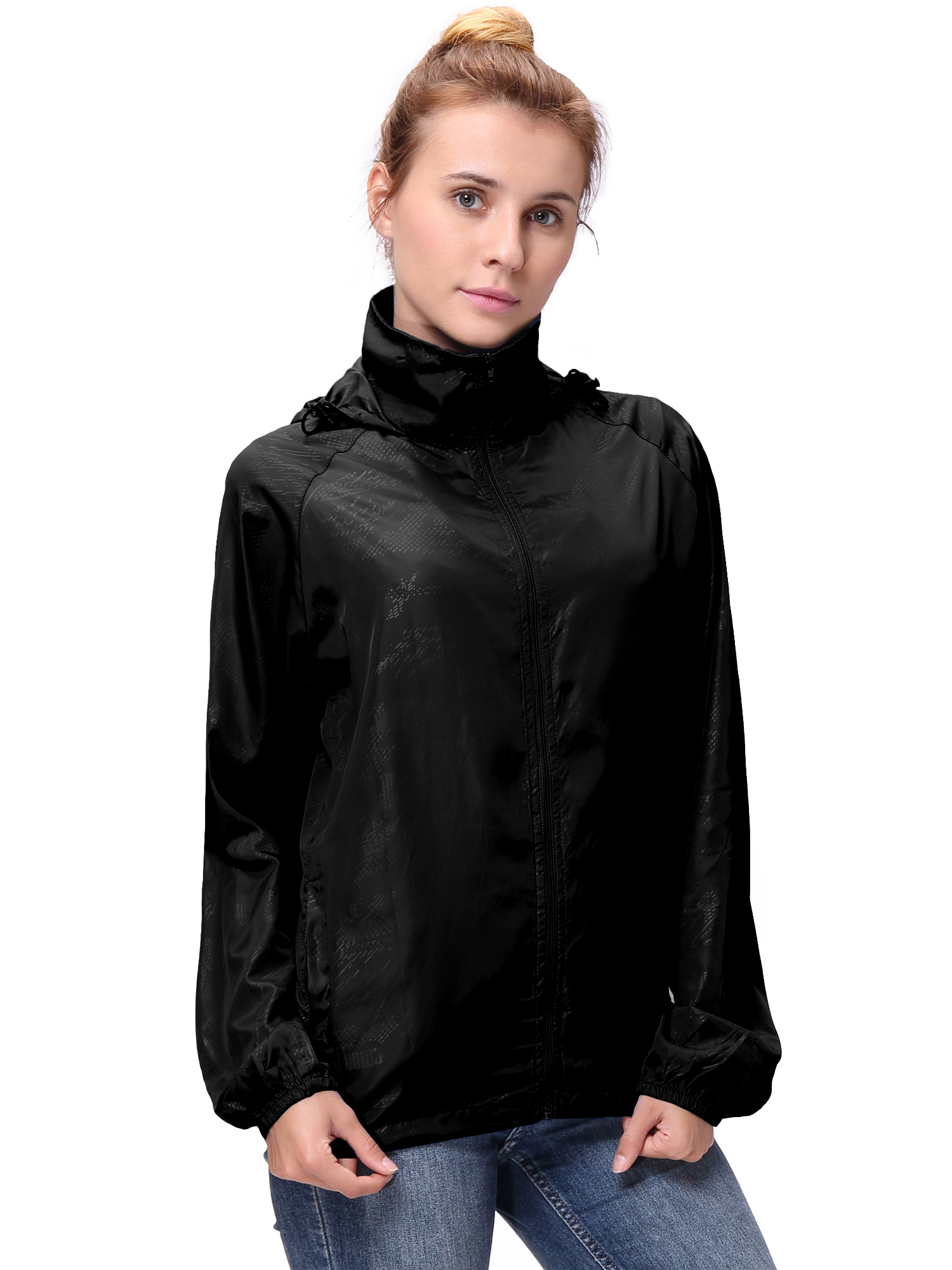 Fashion Womens/Mens Outdoor Lightweight windbreaker Jackets Waterproof Rain Coat Outwear Zip-Up Long Sleeve Hoodie Sport Windbreaker - image 5 of 9