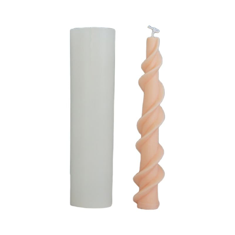 ZUARFY 3D Spiral Rod Silicone Mold for Plaster Candle Making Baking Chocolate Cake Dessert Pastry Mousse Mould