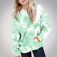 thumbnail image 2 of Girls Tie Dye Hoodies Oversized Kids Sweatshirts Loose Casual Fleece Hoodie Long Sleeve Shirts with Pockets Fashion Sweat Tops Baggy Fall Winter Sweatshirt Gym Streetwear, 2 of 6