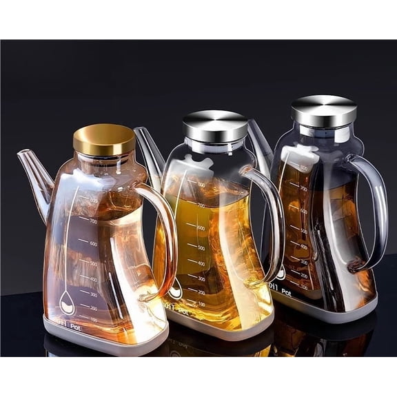 Premium Glass Oil Dispenser - Elegant Olive Oil Pot for Kitchen Use, Perfect for Vinegar and Liquid Condiments