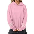 thumbnail image 4 of Fashion Hoodie for Womens Plus Size Pullover Casual Printed Round Neck Long Sleeved Loose Hooded Sweatshirts, 4 of 5
