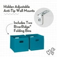 thumbnail image 6 of RiverRidge Kids Curve Appeal 23in Arched Bookcase with Cubby Storage Shelf and 2 Navy Bins, 6 of 6