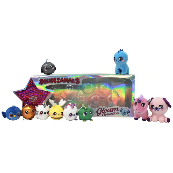 Squeezamals Gleam Collection Platinum Exclusive Plush, 3.5-Inch