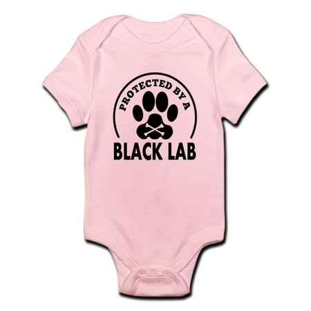 

CafePress - Protected By A Black Lab Body Suit - Baby Light Bodysuit