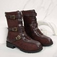 thumbnail image 5 of Fashion Ankle Boots with Leather Upper and Side Buckle Features for Comfortable Autumn Winter Footwear, 5 of 9