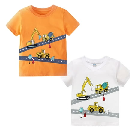 

Aolyty Boys T Shirt Blue Cotton 2-Pieces Tops Set 7T