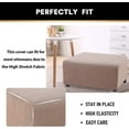 thumbnail image 6 of Vireellx Stretch Ottoman Cover Ottoman Slipcovers for Living Room Foot Stool Stretch Covers to Fit Ottoman Foot Rest, Thick Checked Jacquard Fabric with Elastic Bottom, 6 of 7