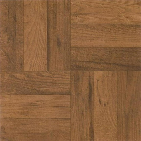 Wood Vinyl Floor Tile 45 Pcs Adhesive Kitchen Flooring - Actual 12'' x 12''