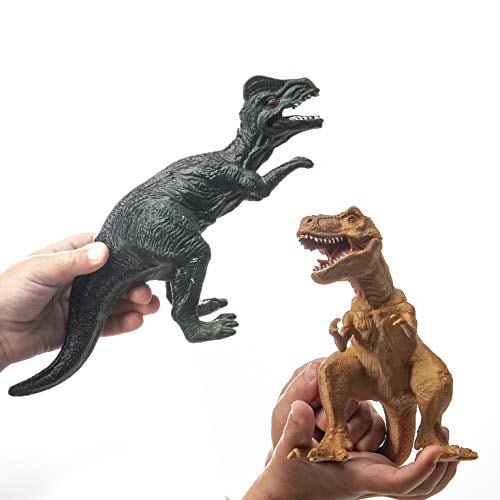 PREXTEX Figurines de Dinosaure 10'' - 12 Jouets de Dinosaure en Plastique pour Garçons et Filles - Assortiment de Dinosaures Comprenant T-Rex et Plus - Jouets de Dinosaure pour Enfants 3-5+