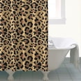 thumbnail image 4 of Brown and Black Leopard Print Shower Curtain 84"x72" ,Bathroom Decorative Shower Curtains Set with 12 Hooks,Modern Waterproof Washable Shower Curtain, 4 of 6