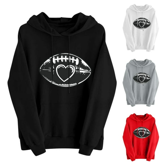 UTSJKR Football Sweatshirt for Women Game Day Graphic Hoodies Casual Long Sleeve 2025 Winter Fall Pullover Comfort Hoodie Black S