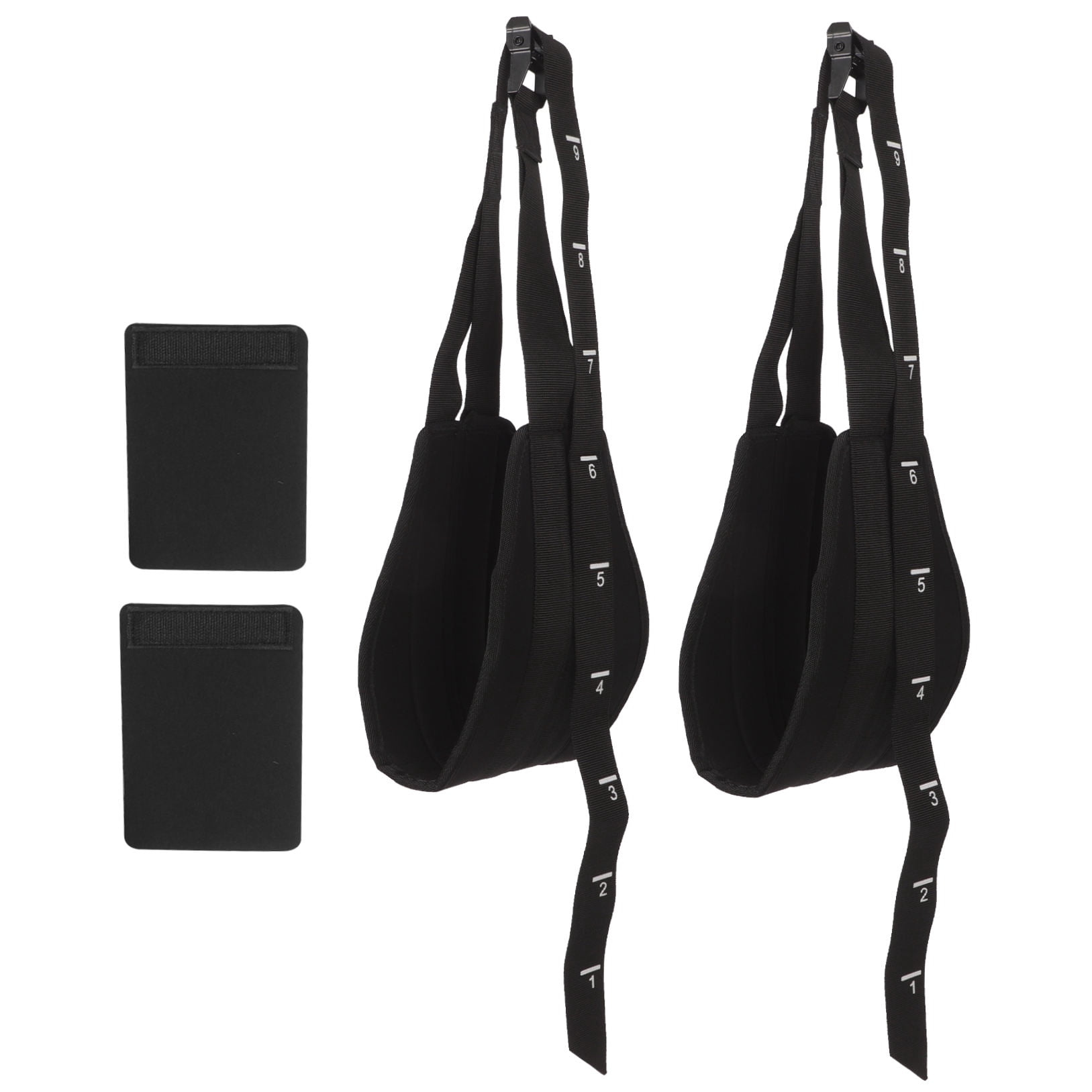 HEMOTON  Workout Equipment Pull up Bar Hanging Straps Ups Fitness Black