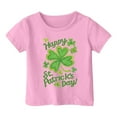 thumbnail image 3 of CONZONE St. Patrick'S Day Toddler Baby Girls Short Sleeve T Shirts Fashion Clover Graphic Tee Shirt for Infant Girls Crew Neck Soft Loose Childrens Spring Tops, 3 of 4