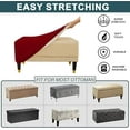 thumbnail image 5 of LKJYER Soft Waterproof Ottoman Cover Square Stainproof PU Leather Stretch Footrest Slipcover with Elastic Bottom Water-Resistant Foot Stool Protector Wipe Clean for FoldingStorage Ottomanstools, 5 of 7