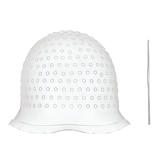 VANIDO Punched Hole Silicone Highlight Hair Cap, Highlight Caps for Hair, Friendly Materials, Tensile and Tear Resistant, Personalized Opening for Needle Delivery, Highlights Hat (White)