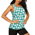 thumbnail image 2 of Xecao Green Baseball print women's scoop neck, loose-fit workout tank tops for the gym., 2 of 9