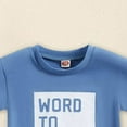 thumbnail image 3 of Gerichy Baby Boy Outfits Toddler Baby Boy Summer Clothes 0 6 12 18 24 Months 2T 3T Letter Print Shorts Set Outfits Baby Boys Short Sleeve Crewneck Print Boys Top Shorts 2 Piece Clothes Set, 3 of 6