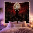 thumbnail image 2 of Haunted Graveyard With Moon And Twisted Tree, Spooky Gothic Style for Gothic Decor Fans, Halloween Wall Art, Halloween Gift Tapestry Wall Hanging for Bedroom and Dorm, 2 of 7