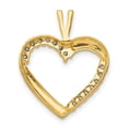 thumbnail image 4 of 14k Yellow Gold Heart Pendant Necklace for Women with White Stones, Open Modern Design, Symbol of Love, Elegant Fine Jewelry for Anniversary and Everyday Wear, 4 of 6