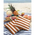 thumbnail image 3 of Pack of 2 Outdoor Pillow Covers, Orange White Stripe Waterproof Square Throw Pillowcase Cushion Decorative Pillow Covers for Couch Patio Tent, 26x26 in, 3 of 6